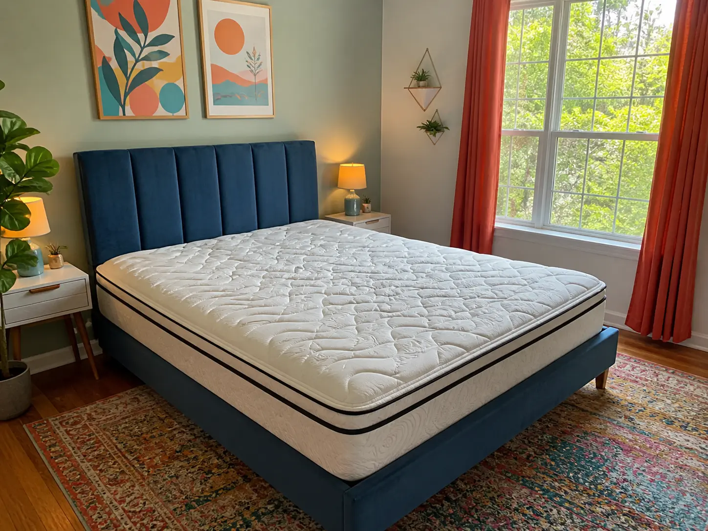 Matelas blanc - Tache d'animal — après nettoyage vapeur