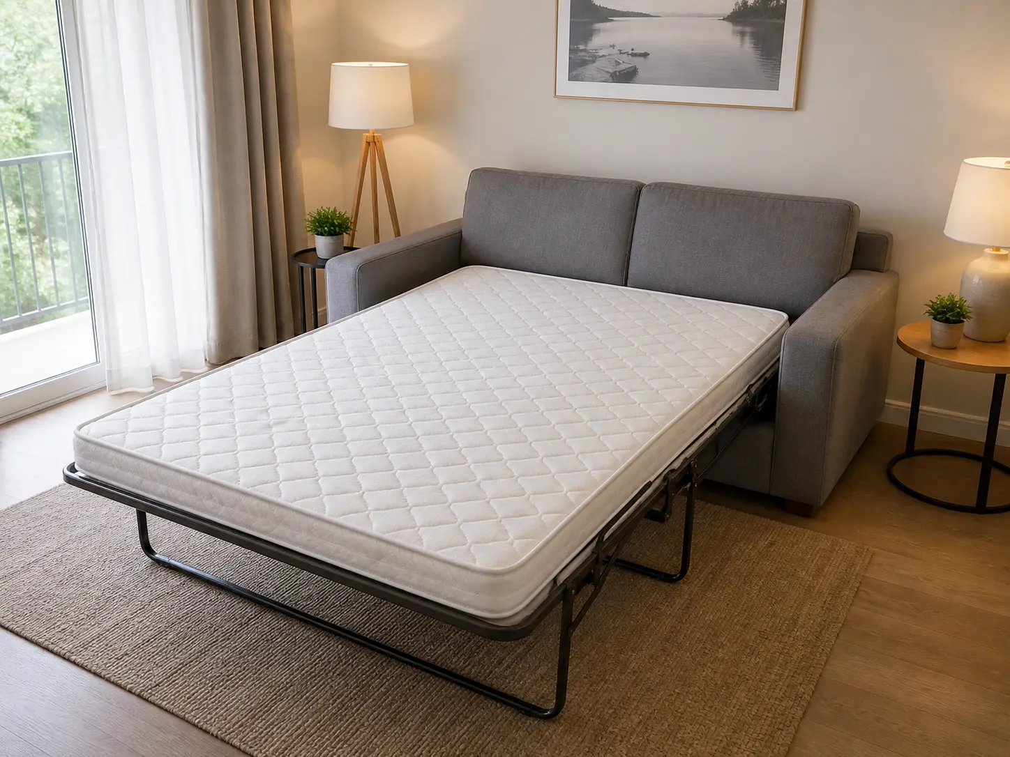 Matelas blanc - Tache de café — après nettoyage vapeur