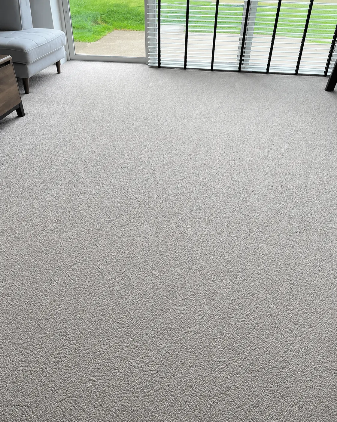 Moquette blanc - Poils animaux — après nettoyage vapeur